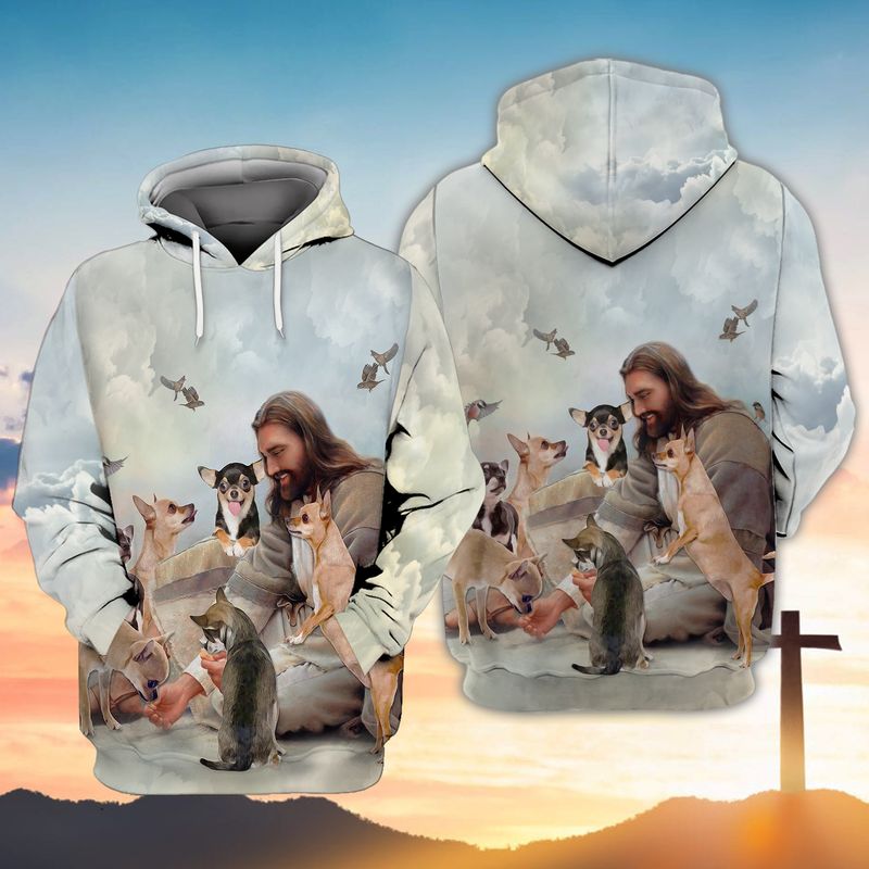 God surrounded by Chihuahua 3d shirt hoodie
