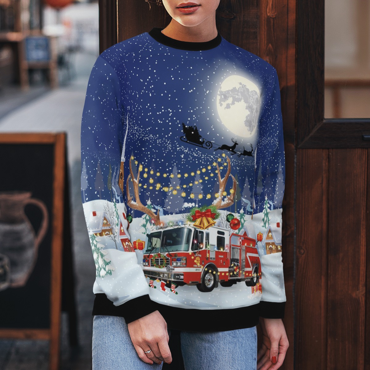 Texas Abilene Fire Station Christmas night ugly sweater 4