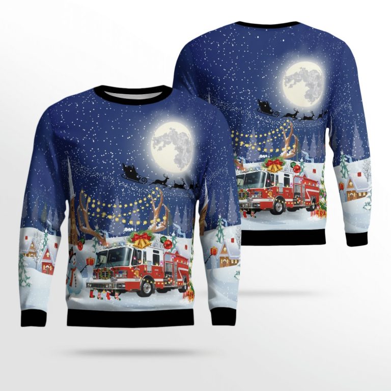 Texas Abilene Fire Station Christmas night ugly sweater