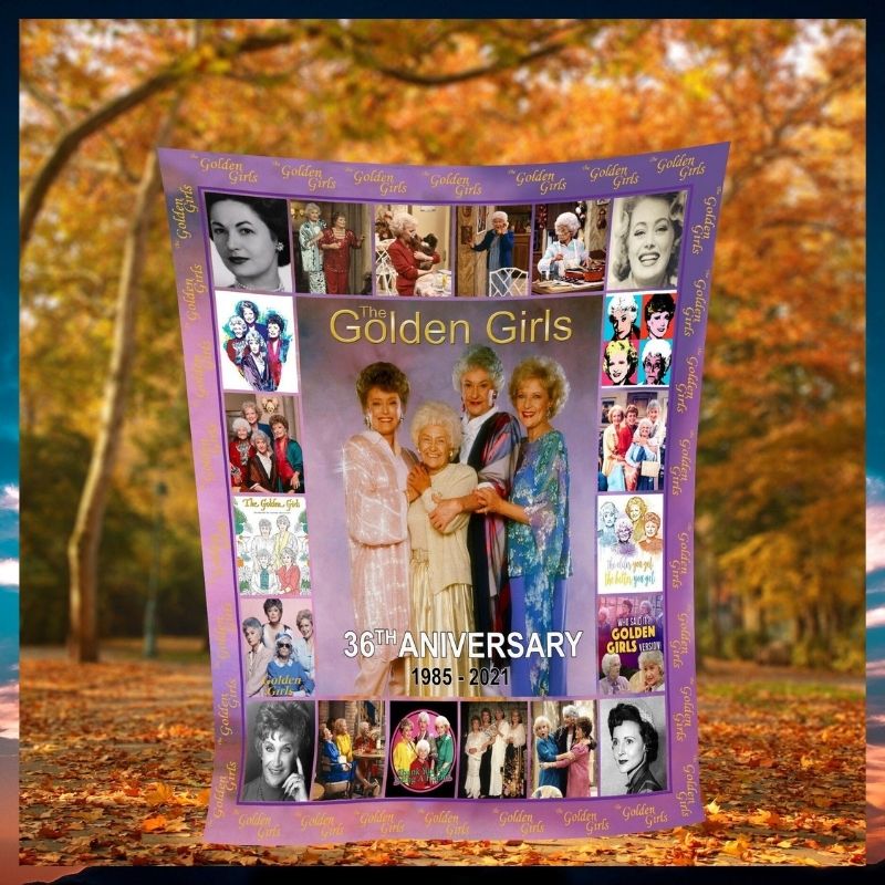 The Golden Girls 36th Anniversary thank you for being a friend fleece blanket 2 The Golden Girls 36th Anniversary thank you for being a friend fleece blanket 1