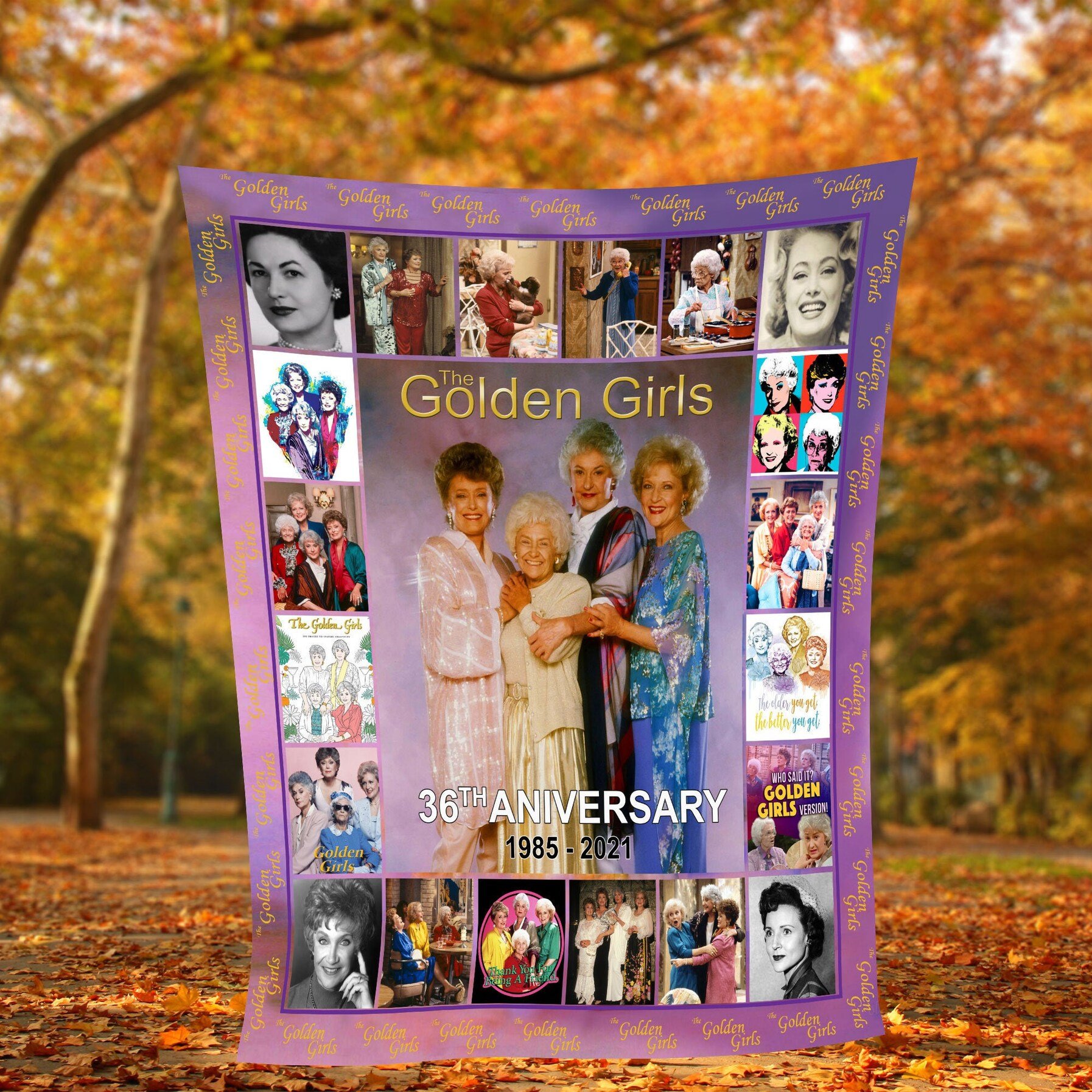 The Golden Girls 36th Anniversary thank you for being a friend fleece blanket