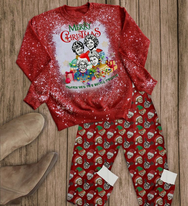 The Golden Girls Mery Christmas Thank You For Being Friends Pajamas Set 1 The Golden Girls Mery Christmas thank you for being friends pajamas set 1