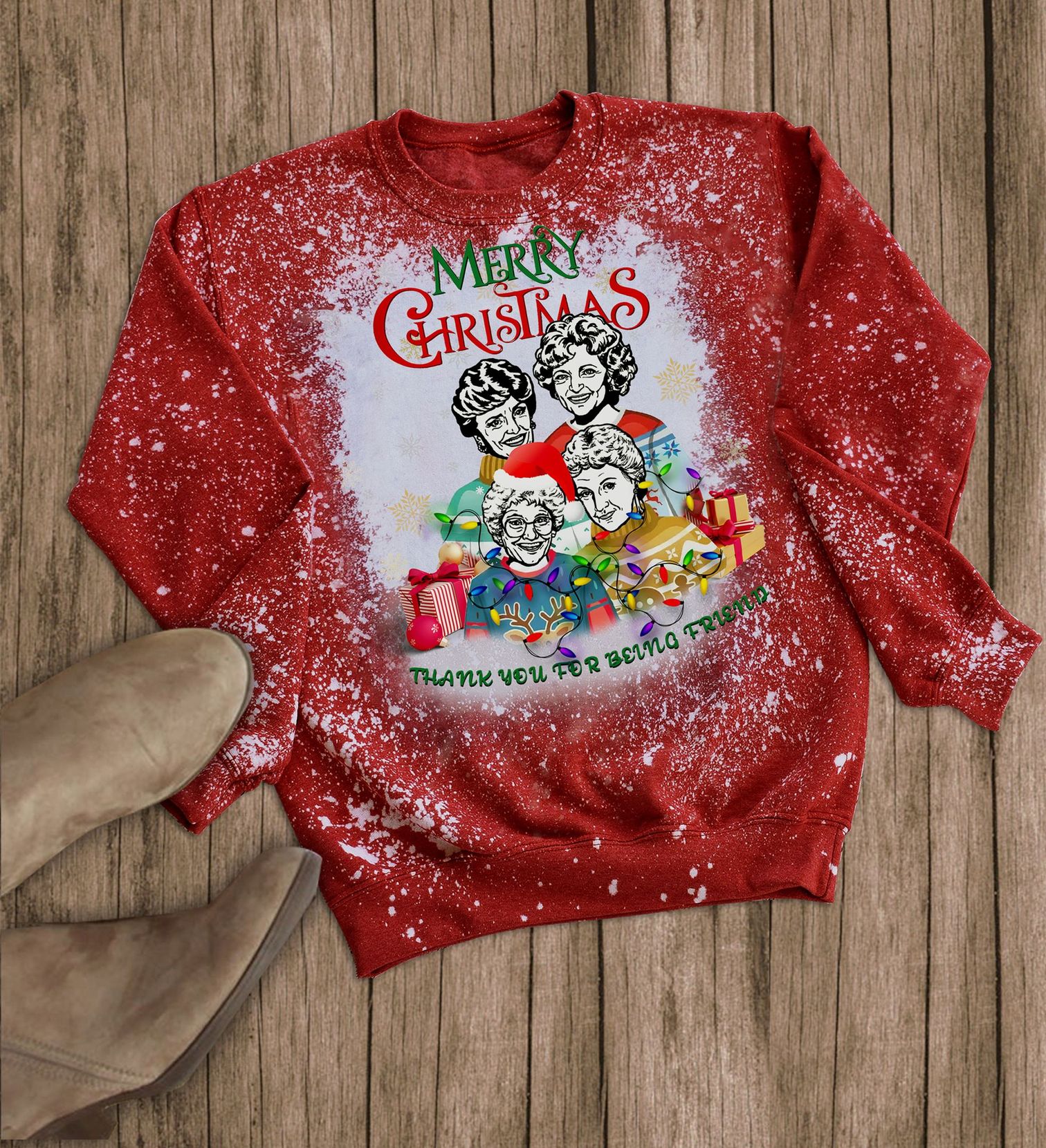 The Golden Girls Mery Christmas thank you for being friends pajamas set 3 The Golden Girls Mery Christmas thank you for being friends pajamas set 4