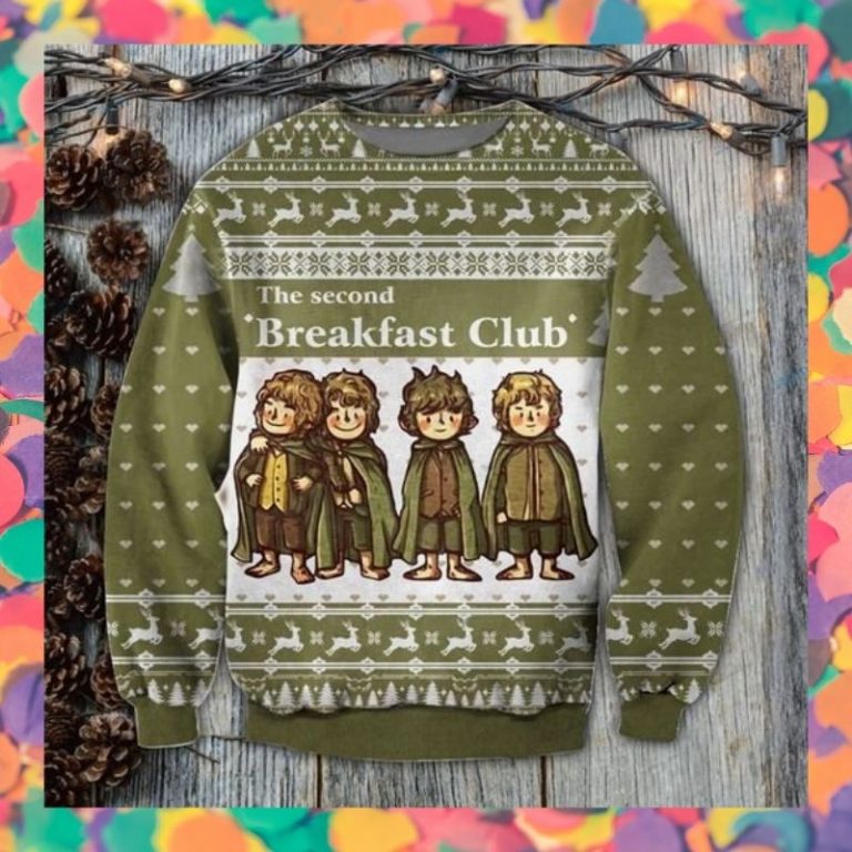 The Lord of the Rings The second breakfast club ugly christmas sweater 3
