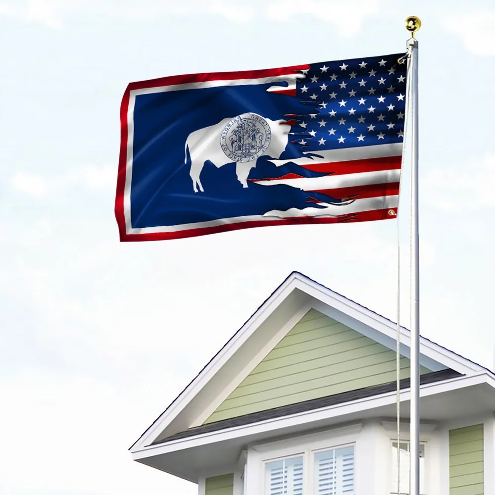 The State of Wyoming American flag 1