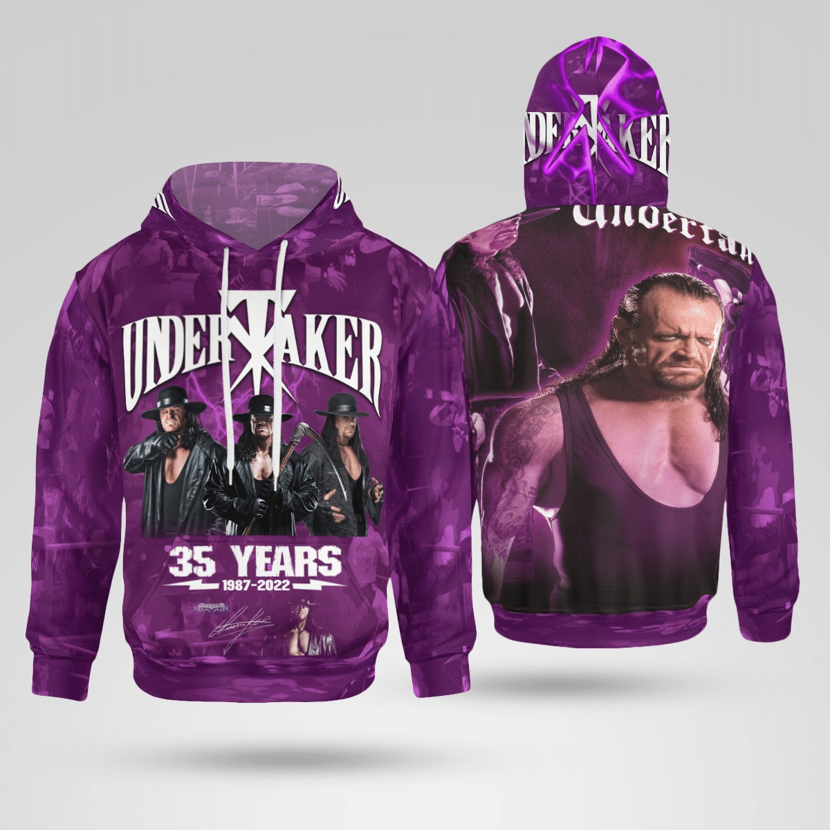 The Undertaker 35 years 1987-2022 3d hoodie 7 The Undertaker 35 years 1987 2022 3d hoodie