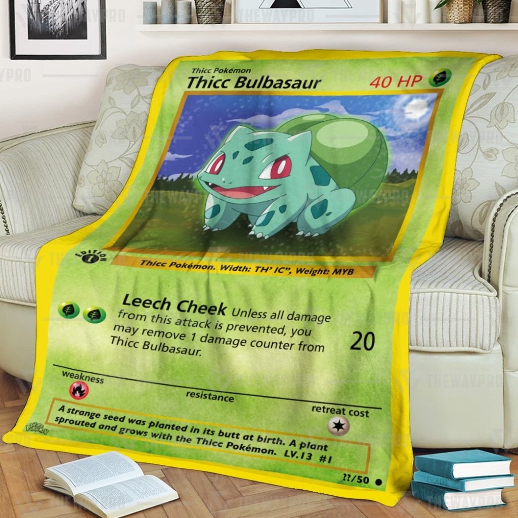Thicc Bulbasaur Pokemon blanket 4 Thicc Bulbasaur Pokemon blanket 1