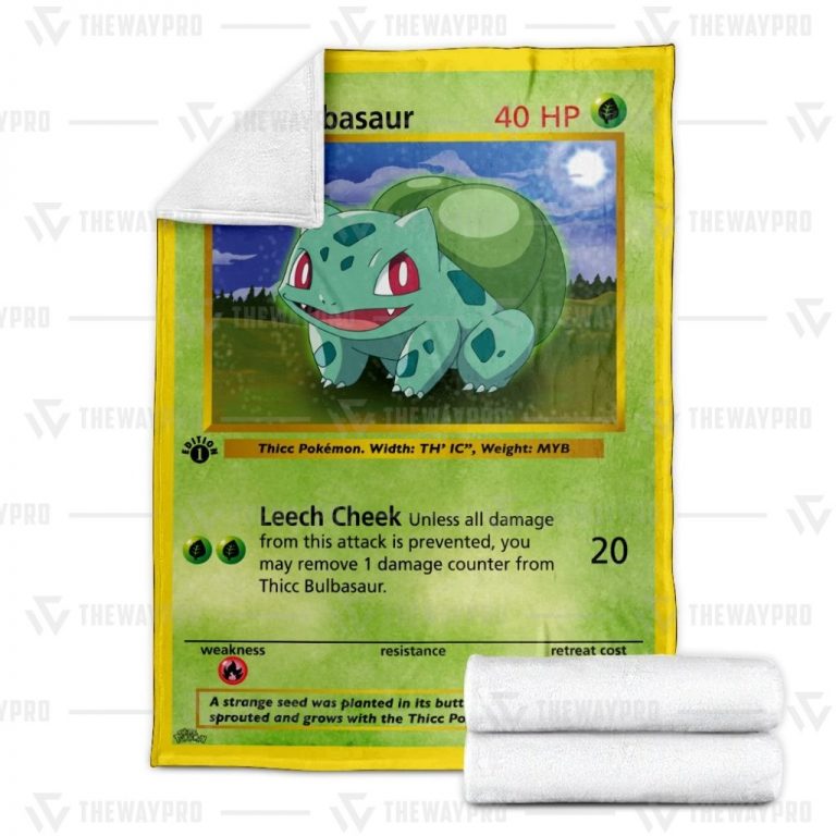 Thicc Bulbasaur Pokemon Blanket (2) Thicc Bulbasaur Pokemon blanket 2
