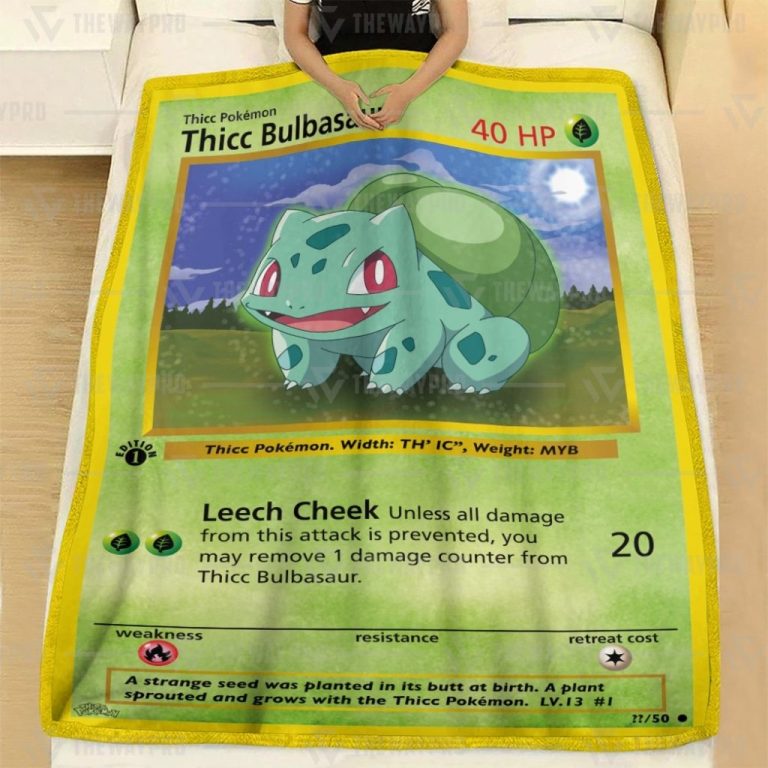 Thicc Bulbasaur Pokemon Blanket (3) Thicc Bulbasaur Pokemon blanket 3