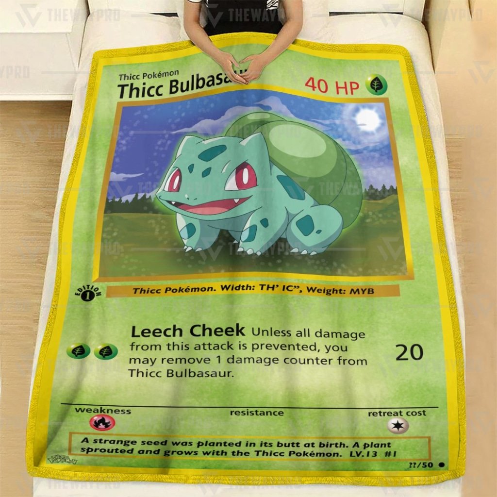 Thicc Bulbasaur Pokemon blanket 3