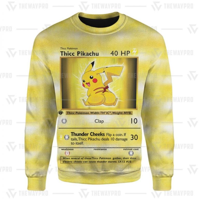 Thicc Pikachu Pokemon Pokeball Sweater, Sweatshirt 5 Thicc Pikachu Pokemon Pokeball sweater sweatshirt 5
