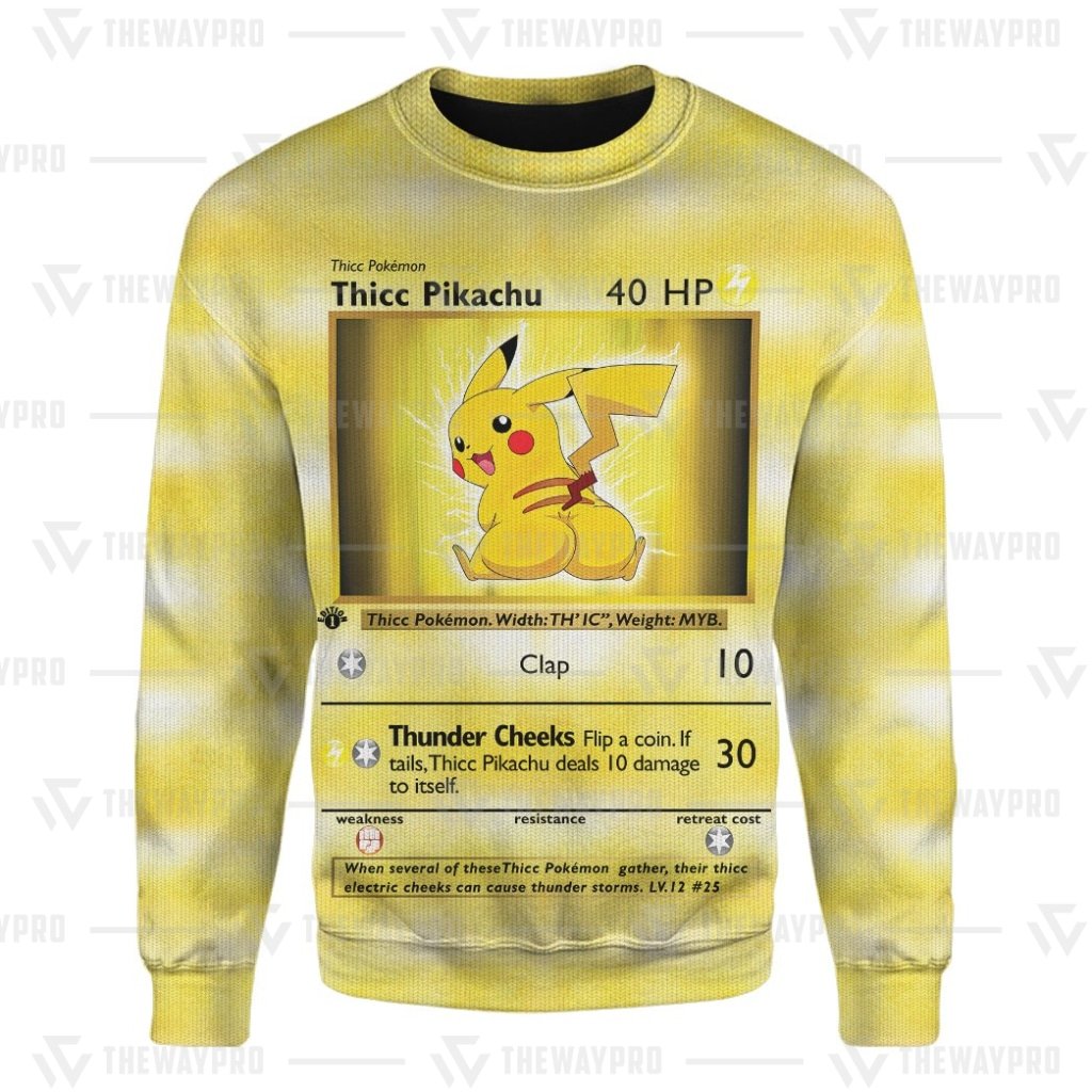 LIMITED Thicc Pikachu Pokeball Pokemon sweater, sweatshirt 3 Thicc Pikachu Pokemon Pokeball sweater sweatshirt 5