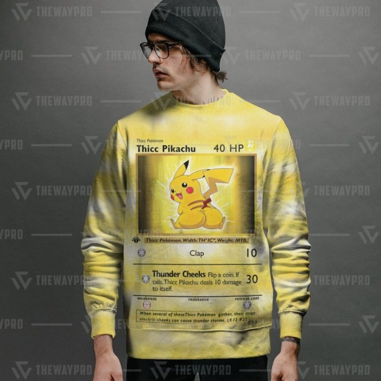 Thicc Pikachu Pokemon Pokeball Sweater, Sweatshirt 6 Thicc Pikachu Pokemon Pokeball sweater sweatshirt 6