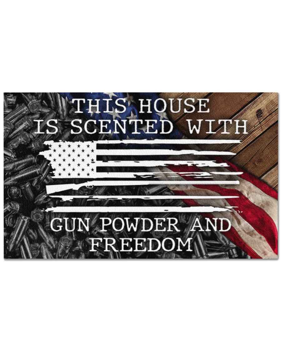 This house is scented with gun powder and freedom American flag doormat 6 This house is scented with gun powder and freedom American flag doormat
