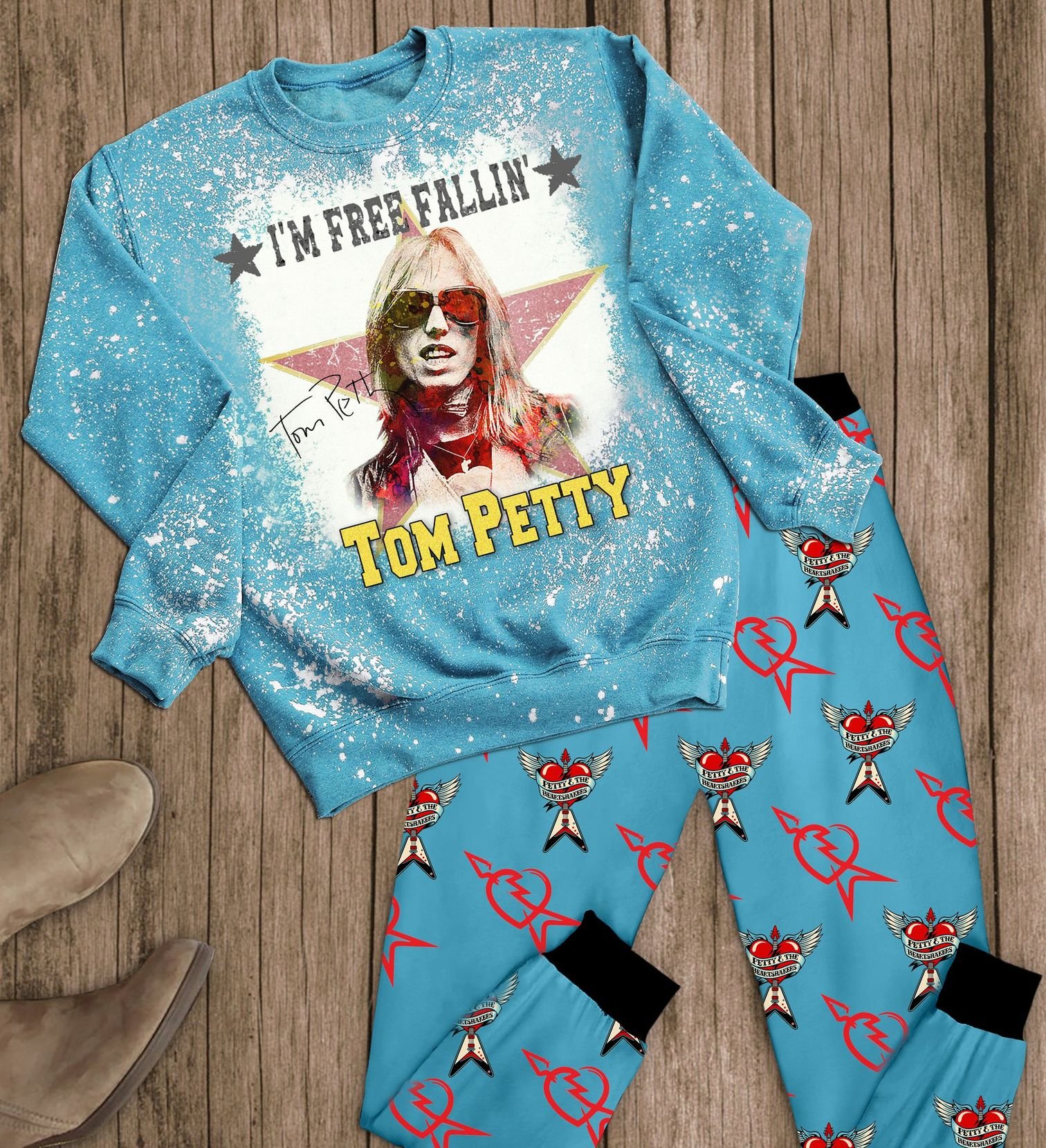 THE QUALITY IS GUARANTEED THE DELIVERY TO YOUR DOOR 7 Tom Petty and the Heartbreakers Im free fallin pajamas set