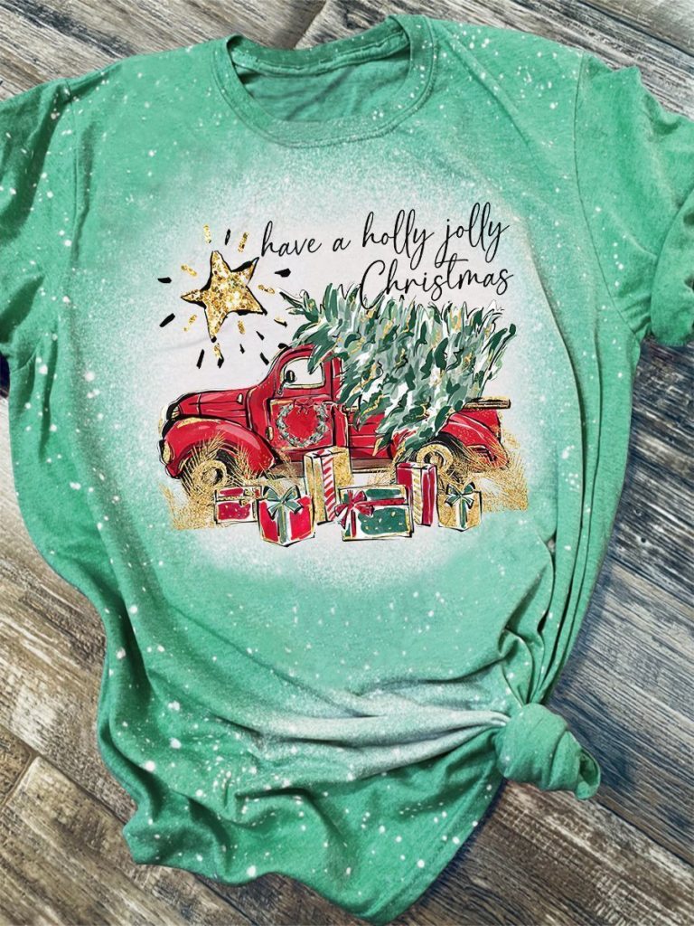 Truck Have A Holly Jolly christmas bleach 3d shirt 1