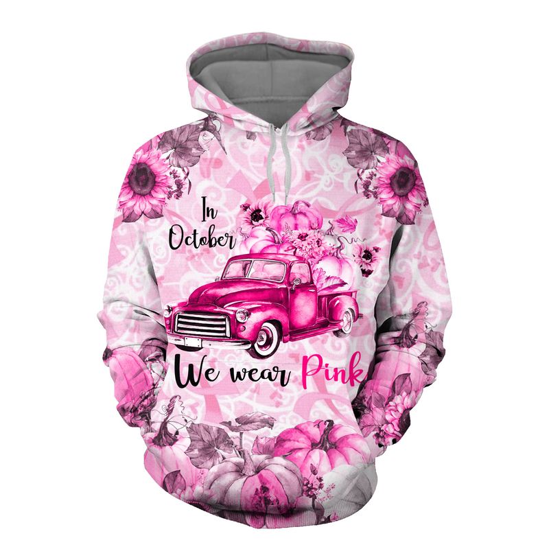 Truck pumpkin flowers In October We Wear Pink Breast Cancer 3d shirt, hoodie 8 Truck pumpkin flowers In October We Wear Pink Breast Cancer 3d shirt hoodie 1