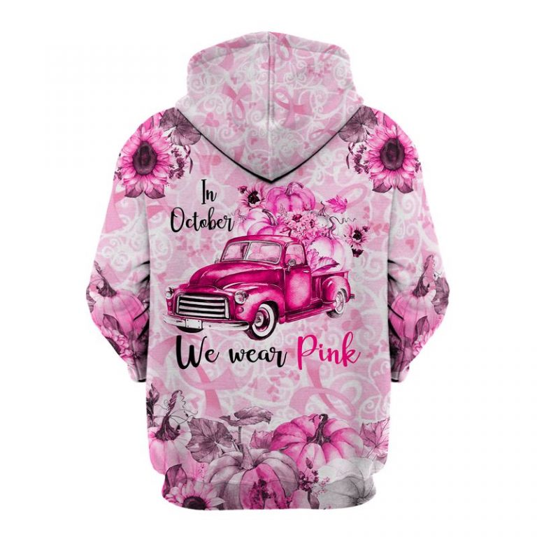 Truck pumpkin flowers In October We Wear Pink Breast Cancer 3d shirt, hoodie 2 Truck pumpkin flowers In October We Wear Pink Breast Cancer 3d shirt hoodie 2