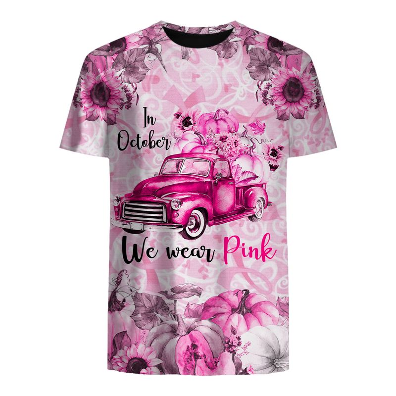 Truck pumpkin flowers In October We Wear Pink Breast Cancer 3d shirt, hoodie 12 Truck pumpkin flowers In October We Wear Pink Breast Cancer 3d shirt hoodie 3