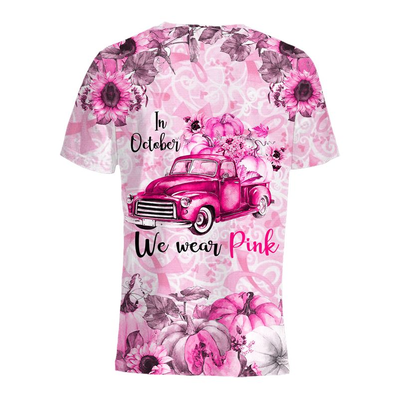 Truck pumpkin flowers In October We Wear Pink Breast Cancer 3d shirt, hoodie 5 Truck pumpkin flowers In October We Wear Pink Breast Cancer 3d shirt hoodie 4
