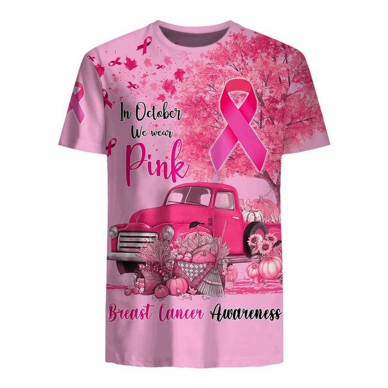 Truck pumpkin vegetable Breast cancer awareness In October We Wear Pink 3d shirt, hoodie 13 Truck pumpkin vegetable Breast cancer awareness In October We Wear Pink 3d shirt hoodie 3