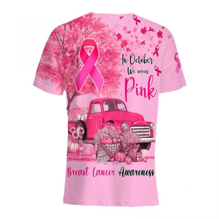Truck pumpkin vegetable Breast cancer awareness In October We Wear Pink 3d shirt, hoodie 4 Truck pumpkin vegetable Breast cancer awareness In October We Wear Pink 3d shirt hoodie 4
