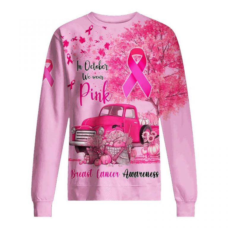 Truck pumpkin vegetable Breast cancer awareness In October We Wear Pink 3d shirt, hoodie 5 Truck pumpkin vegetable Breast cancer awareness In October We Wear Pink 3d shirt hoodie 5