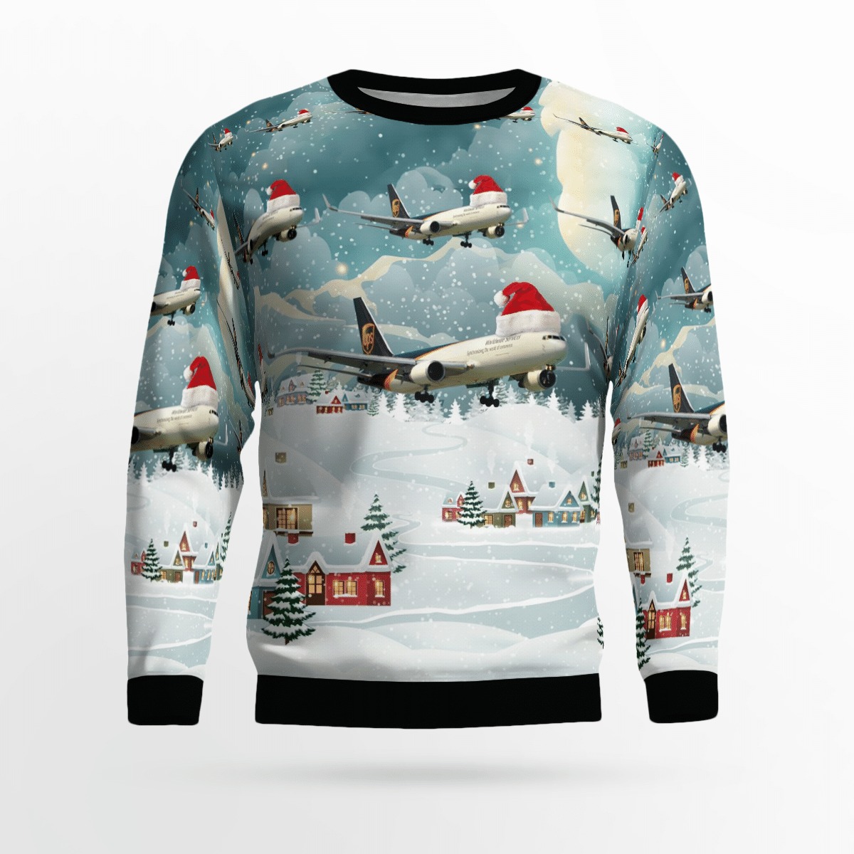 UPS Boeing B767 300F Christmas sweater, sweatshirt 3 UPS Boeing B767 300F Christmas sweater sweatshirt 2