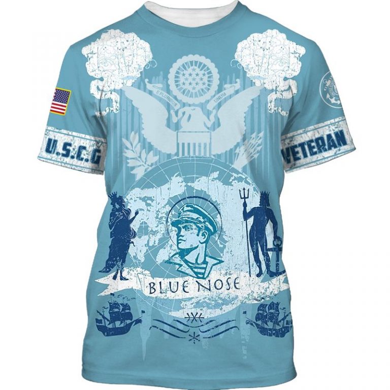 US Coast guard veteran blue nose 3d shirt hoodie 1