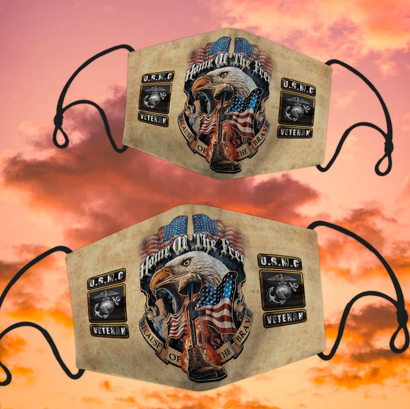 US Marine veteran American flag eagle home of the free because of the brave face mask 12 US Marine veteran American flag eagle home of the free because of the brave face mask 3
