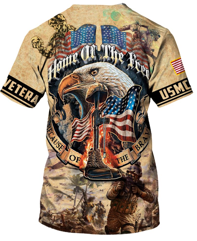 US Marine veteran eagle home of the free because of the brave 3d shirt, hoodie 7 US Marine veteran eagle home of the free because of the brave 3d shirt hoodie 2
