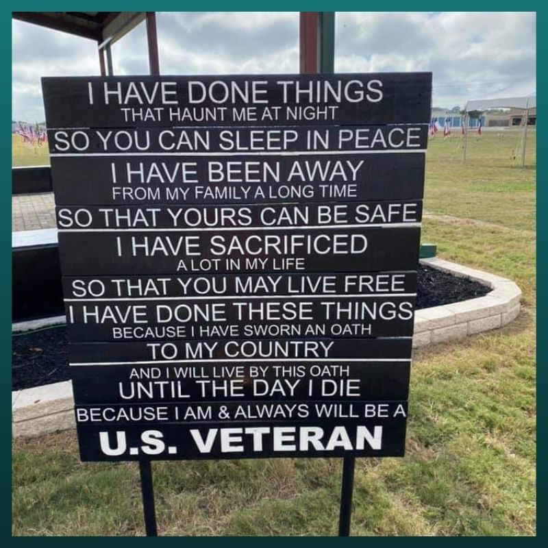 US Veteran I have dont things that haunt me at night yard sign 1