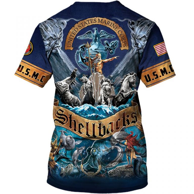 US marines veteran Poseidon horse shellbacks 3d shirt hoodie 2