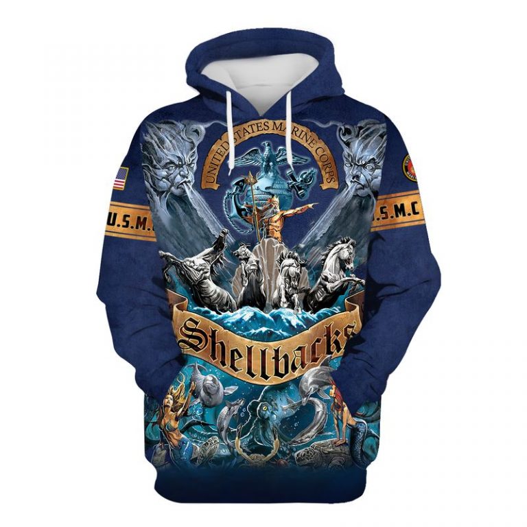 US marines veteran Poseidon horse shellbacks 3d shirt hoodie 4