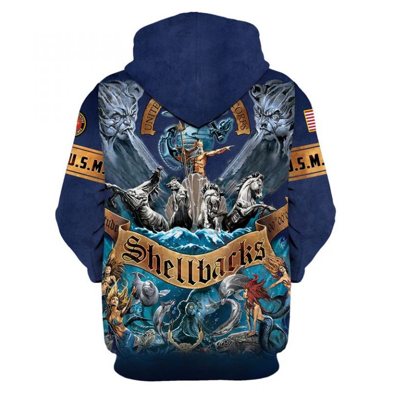 US marines veteran Poseidon horse shellbacks 3d shirt hoodie 5