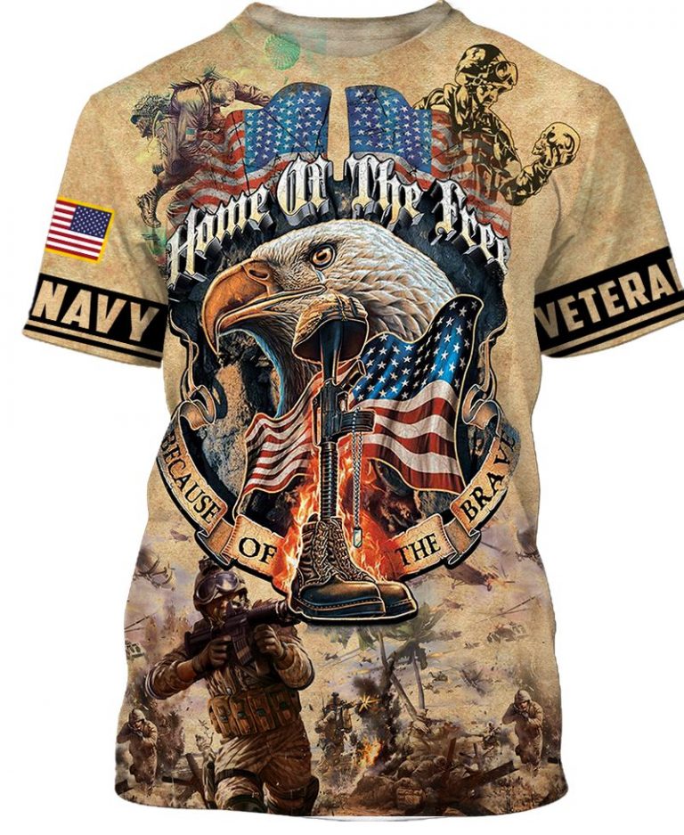 US navy veteran eagle home of the free because of the brave 3d shirt, hoodie 1 US navy veteran eagle home of the free because of the brave 3d shirt hoodie 1
