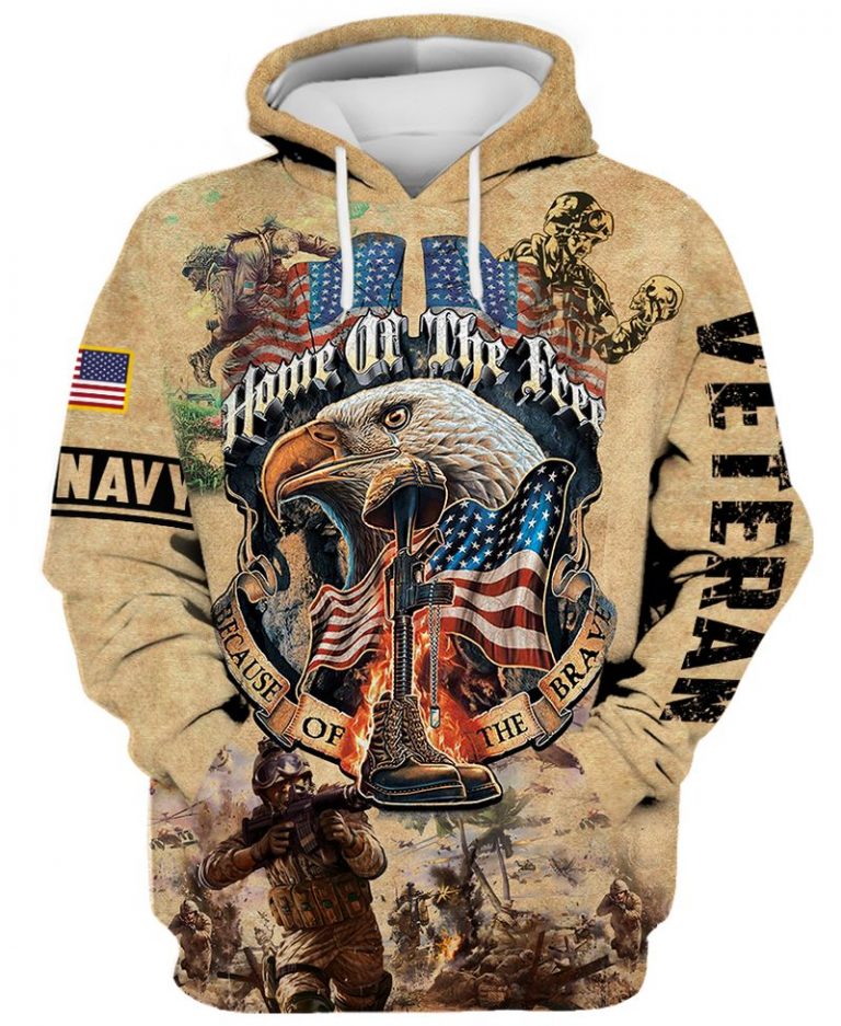 US navy veteran eagle home of the free because of the brave 3d shirt, hoodie 3 US navy veteran eagle home of the free because of the brave 3d shirt hoodie 3