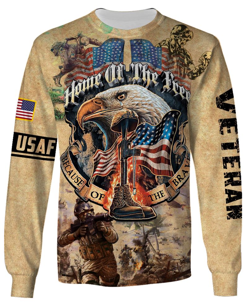 USAF veteran eagle home of the free because of the brave 3d shirt, hoodie 1 USAF veteran eagle home of the free because of the brave 3d shirt hoodie 5