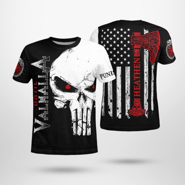 Until Valhalla Heathen Skull Tomohawk punished 3d shirt hoodie 5