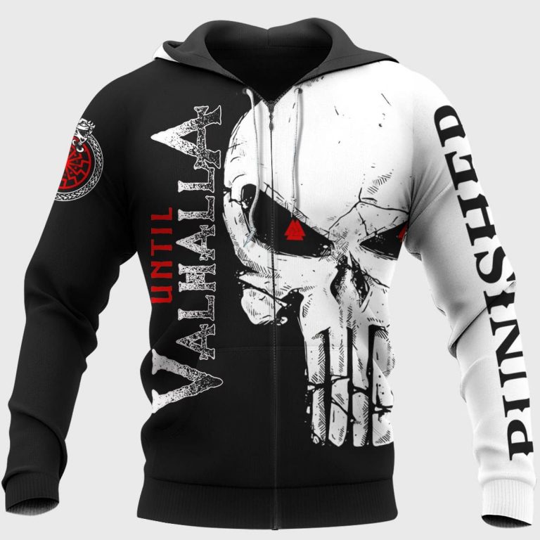 Until Valhalla Heathen Skull Tomohawk punished 3d shirt hoodie