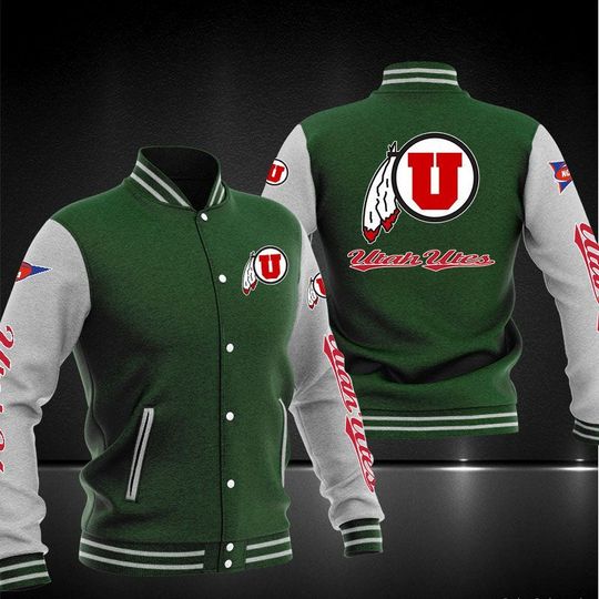Utah Utes Varsity Baseball Jacket 3 Utah Utes Varsity Baseball Jacket5