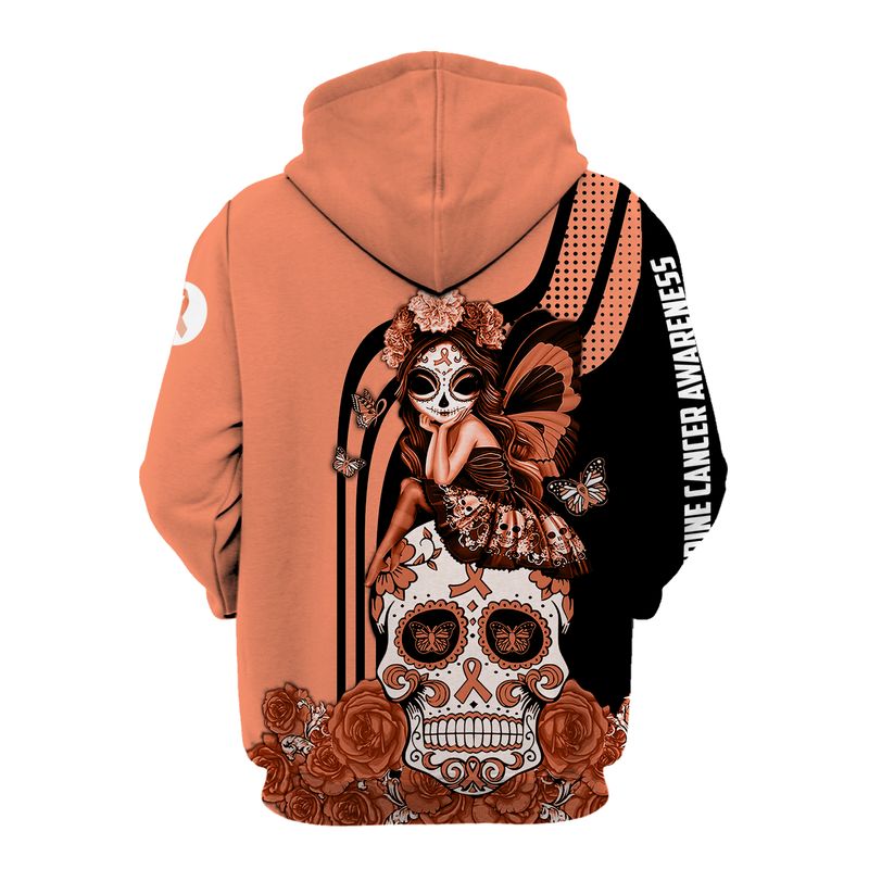 Uterine Cancer Awareness Sugar Skull Fairy 3d shirt, hoodie 2 Uterine Cancer Awareness Sugar Skull Fairy 3d shirt hoodie 1