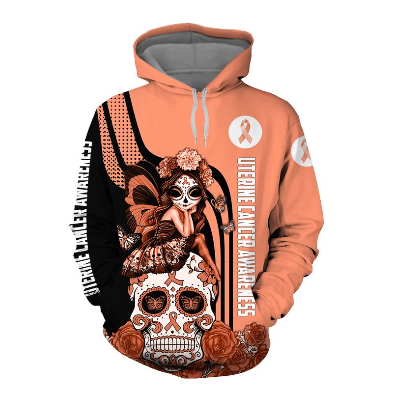 Uterine Cancer Awareness Sugar Skull Fairy 3d shirt, hoodie 12 Uterine Cancer Awareness Sugar Skull Fairy 3d shirt hoodie 2