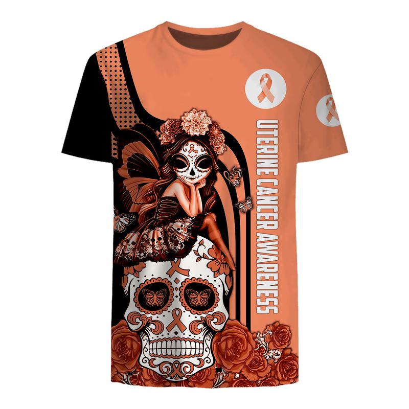 Uterine Cancer Awareness Sugar Skull Fairy 3d shirt, hoodie 6 Uterine Cancer Awareness Sugar Skull Fairy 3d shirt hoodie 6