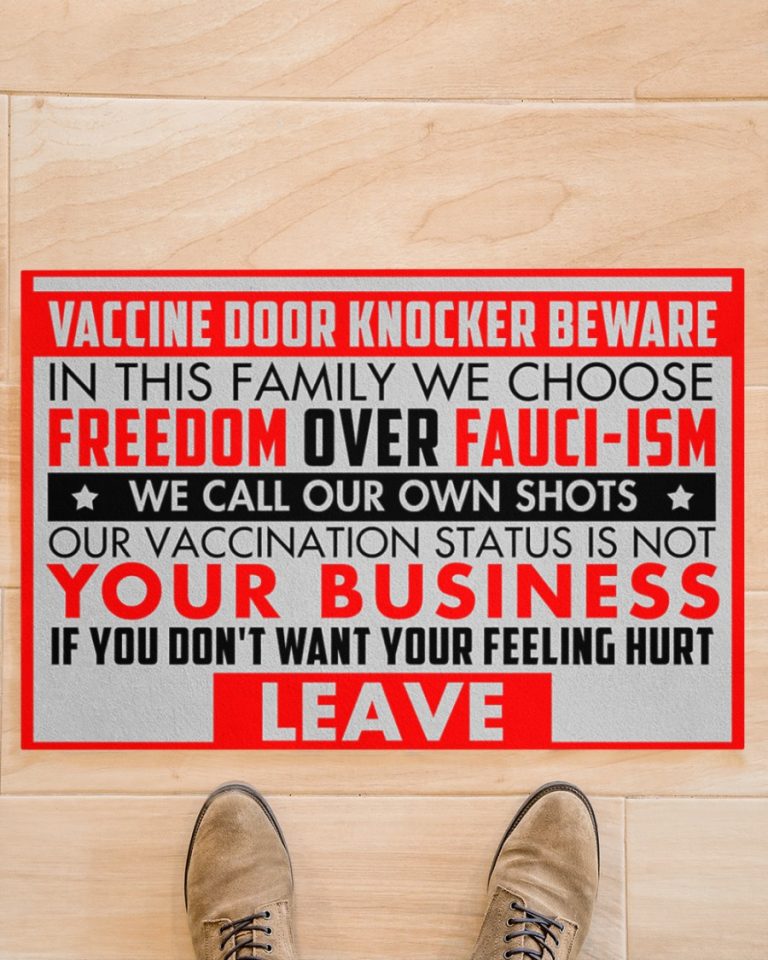 Vaccine door knocker beware If you don't want your feeling hurt leave doormat 1 Vaccine door knocker beware If you dont want your feeling hurt leave doormat 1
