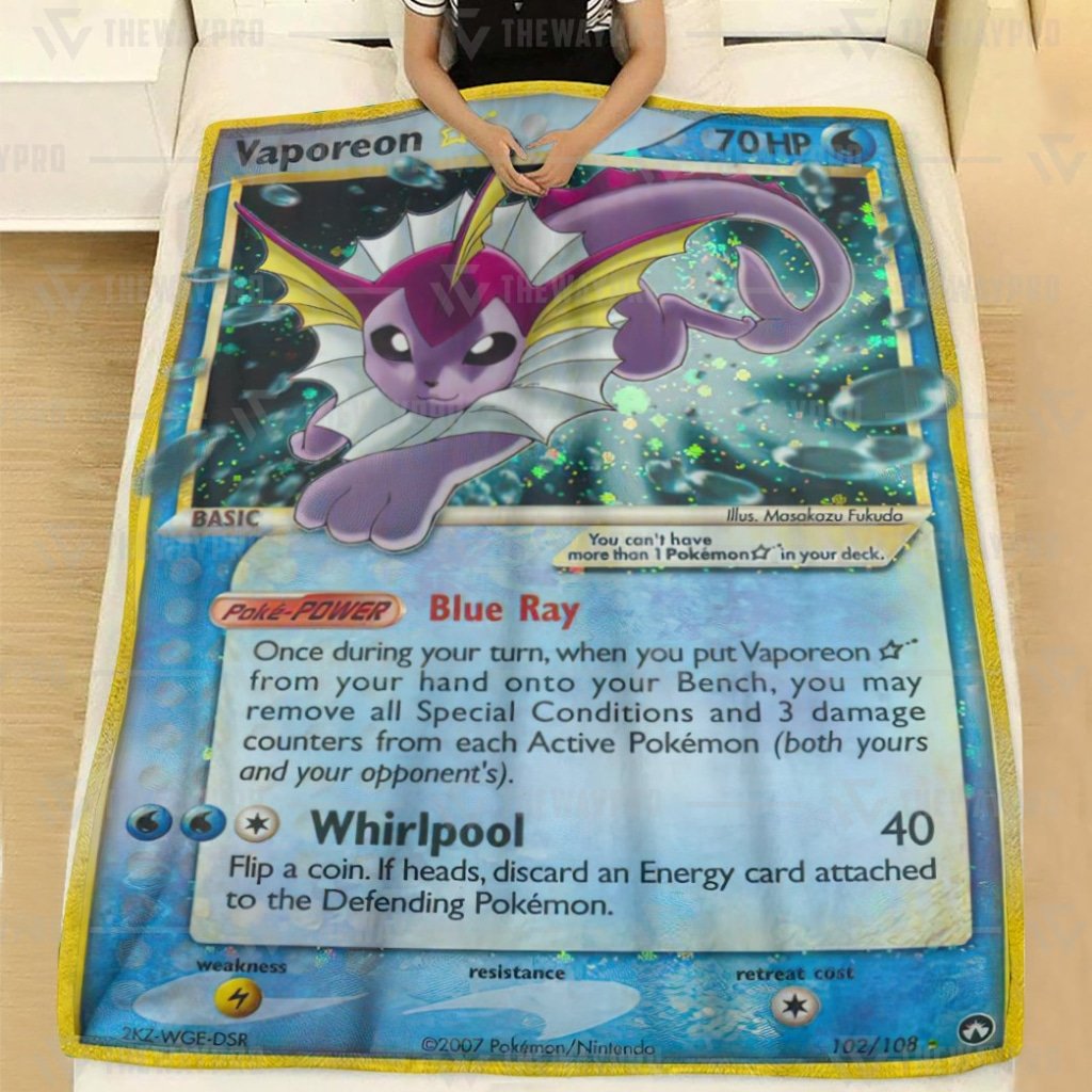 Vaporeon Gold Star Pokemon blanket 2