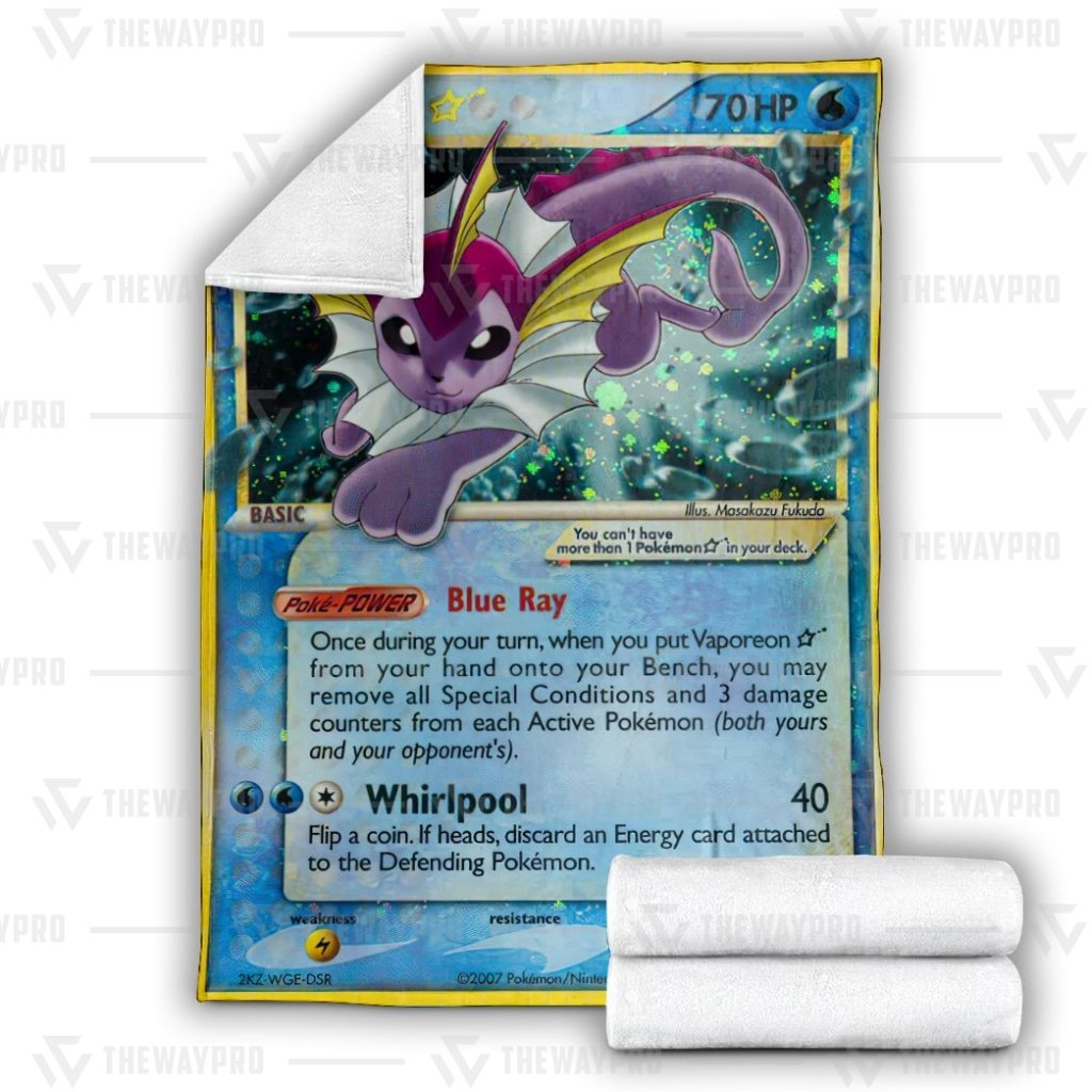 Vaporeon Gold Star Pokemon blanket 2 Vaporeon Gold Star Pokemon blanket 3