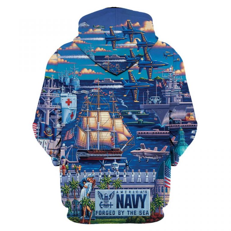 Veteran America's navy forged by the sea 3d shirt, hoodie (2) Veteran Americas navy forged by the sea 3d shirt hoodie 2