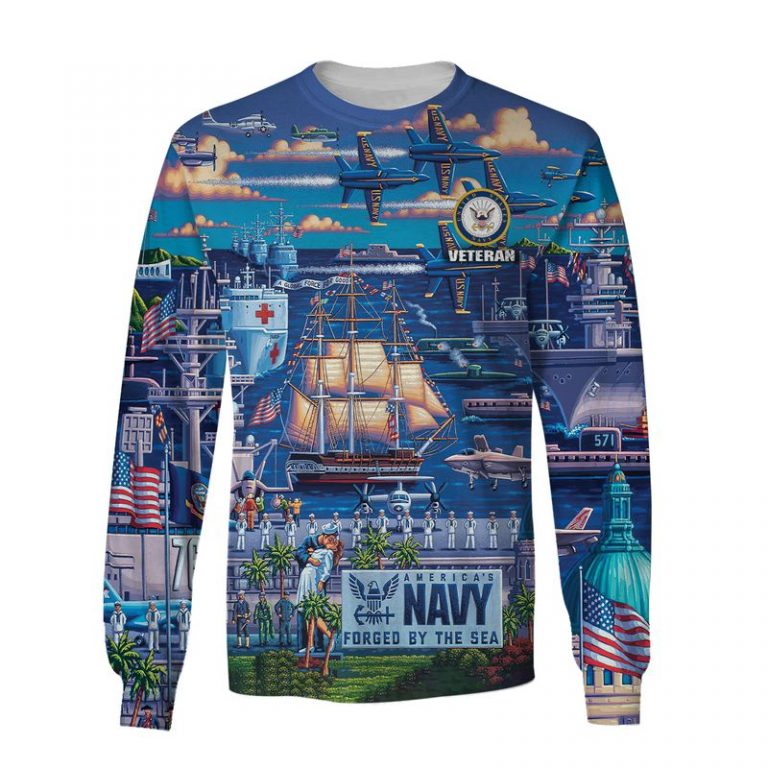 Veteran America's navy forged by the sea 3d shirt, hoodie (4) Veteran Americas navy forged by the sea 3d shirt hoodie 4