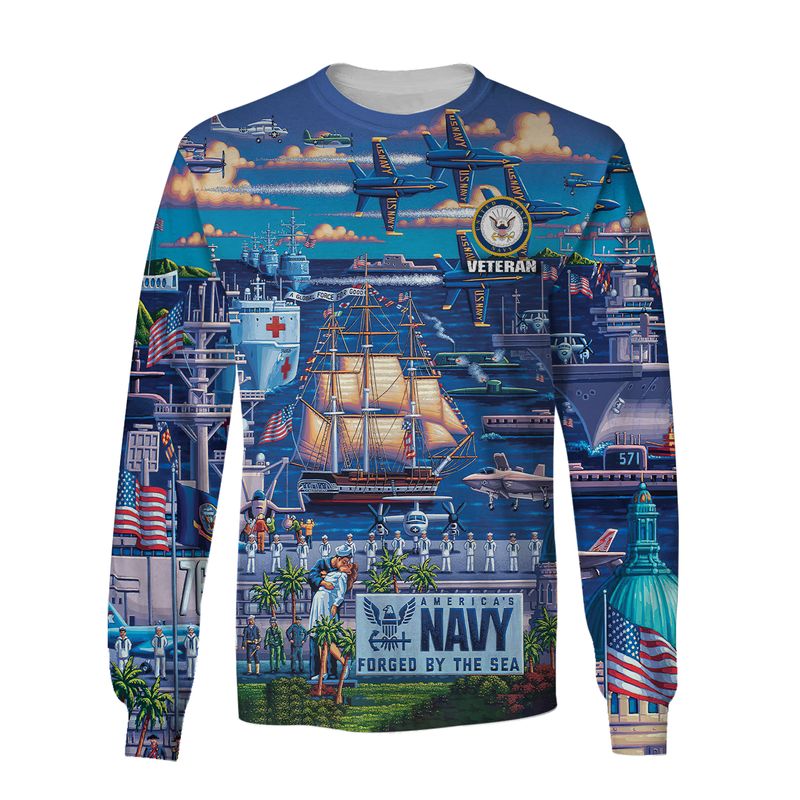 Veteran Americas navy forged by the sea 3d shirt hoodie 4